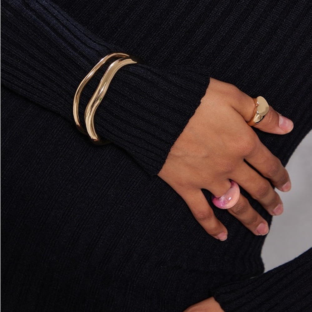 Prettylittlething Gold Simple Bangles - image 3